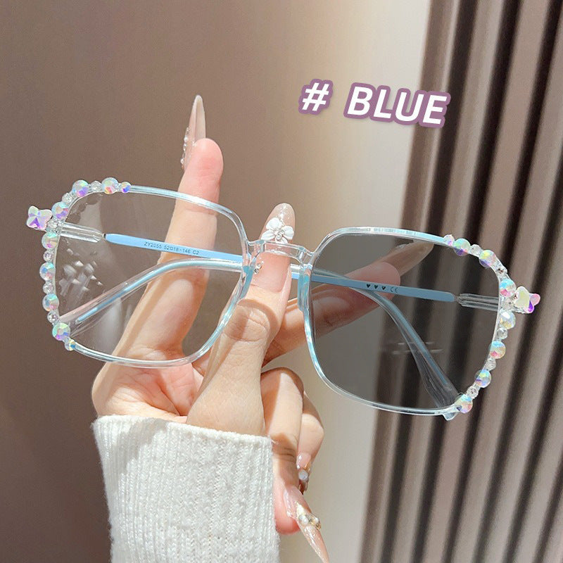 Mousvibe 1204 | Stylish diamond-encrusted oversized reading glasses