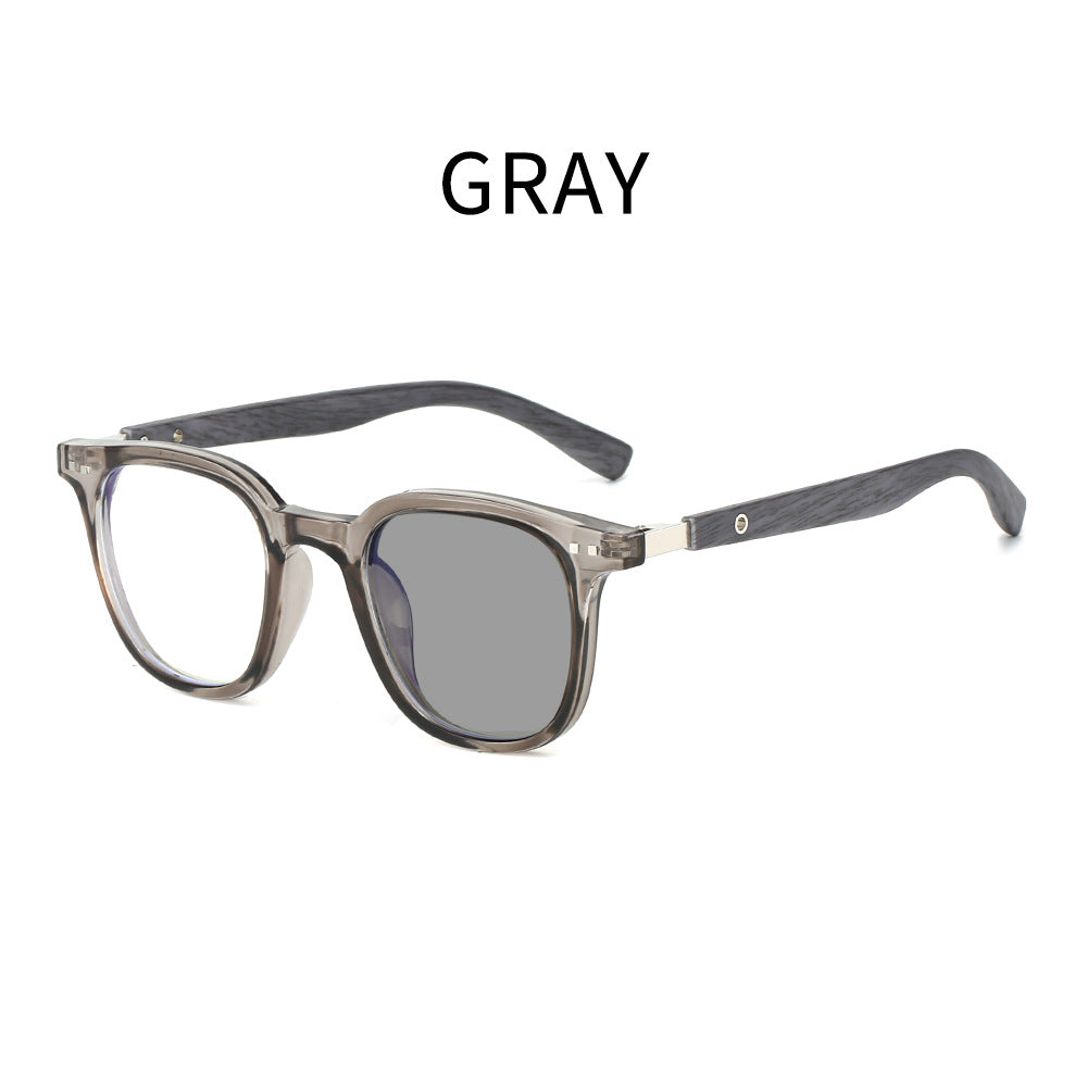Mousvibe 1301 | Imitation Wood Smart Anti-Blue Light Photochromic Reading Glasses