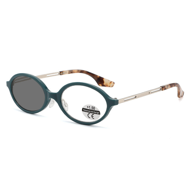 Mousvibe 1076 | Ultra-light Oval Photochromic Reading Glasses