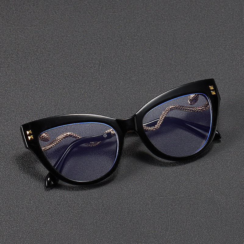 Mousvibe 1324 | Snake-shaped temples, two-tone cat-eye reading glasses