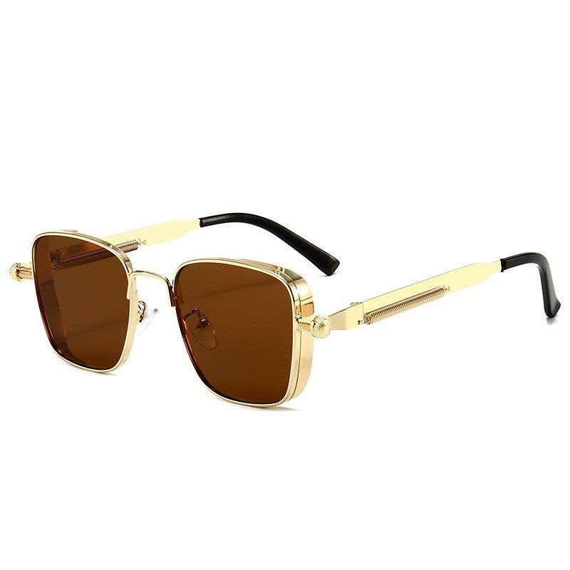 Mousvibe 1404 | Vintage Square Steampunk Metal Sunglasses