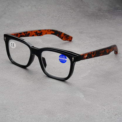 Mousvibe 1132 | Stylish tea tortoiseshell square-frame reading glasses