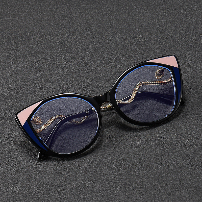Mousvibe 1378 | Metal snake-shaped temple cat-eye reading glasses