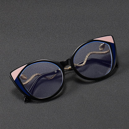 Mousvibe 1378 | Metal snake-shaped temple cat-eye reading glasses