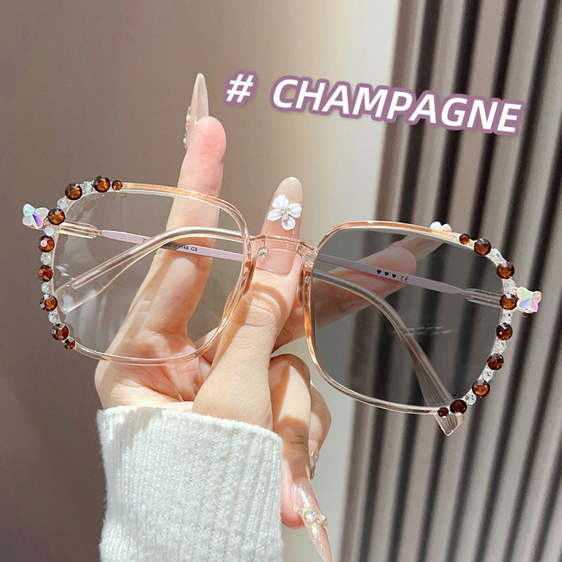 Mousvibe 1204 | Stylish diamond-encrusted oversized reading glasses
