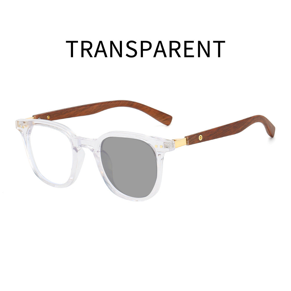 Mousvibe 1301 | Imitation Wood Smart Anti-Blue Light Photochromic Reading Glasses
