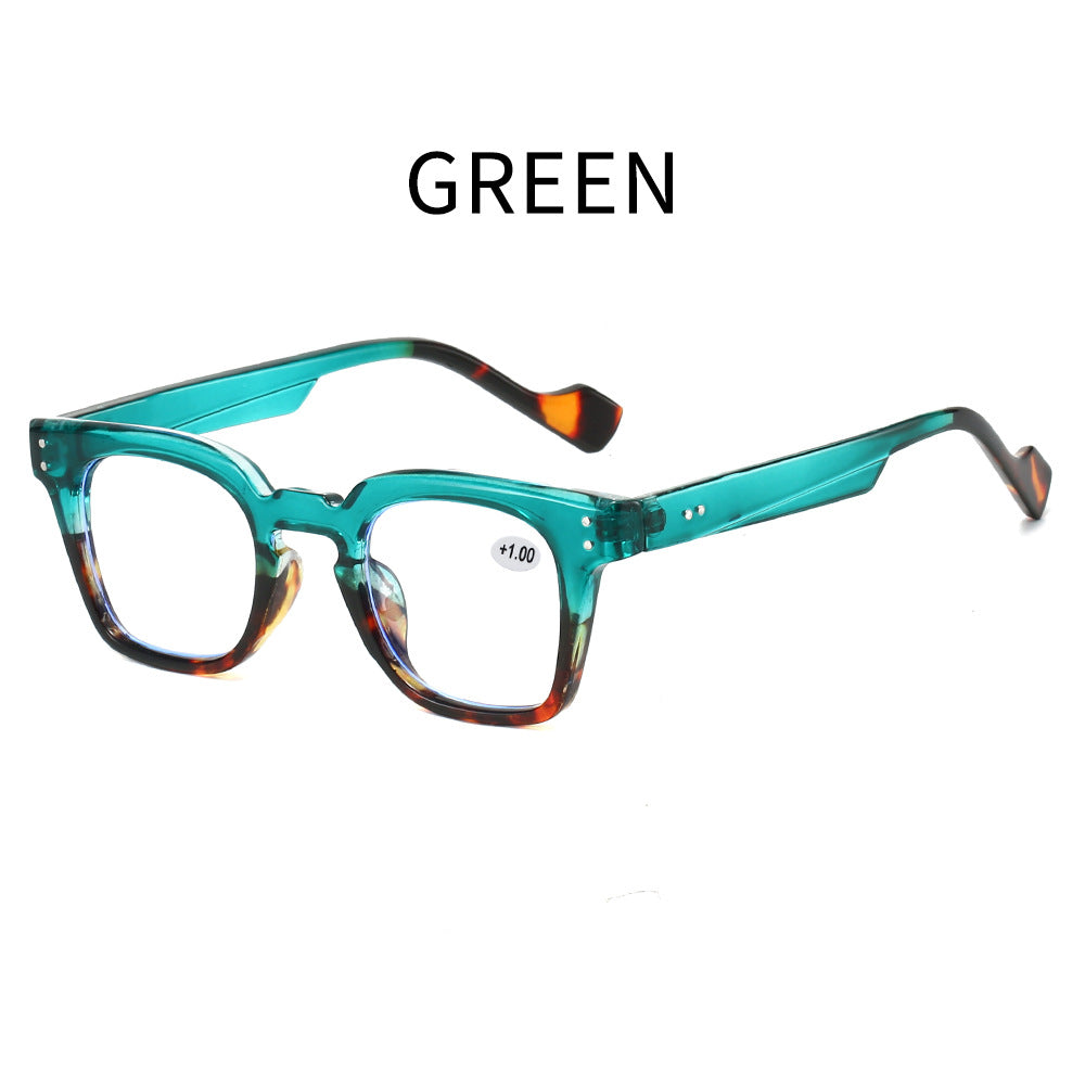 Mousvibe 1345 | Stylish Large-Frame Square Blue-Light-Blocking Reading Glasses