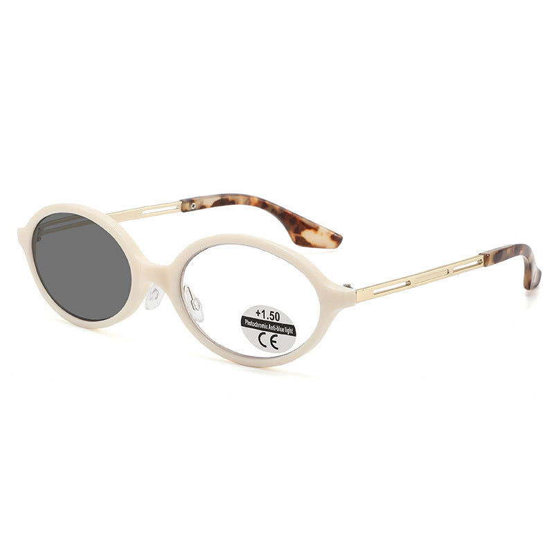 Mousvibe 1076 | Ultra-light Oval Photochromic Reading Glasses