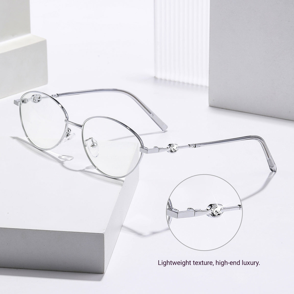 Mousvibe 1436 | Ultra-Light, Stylish Reading Glasses with Metal Frames