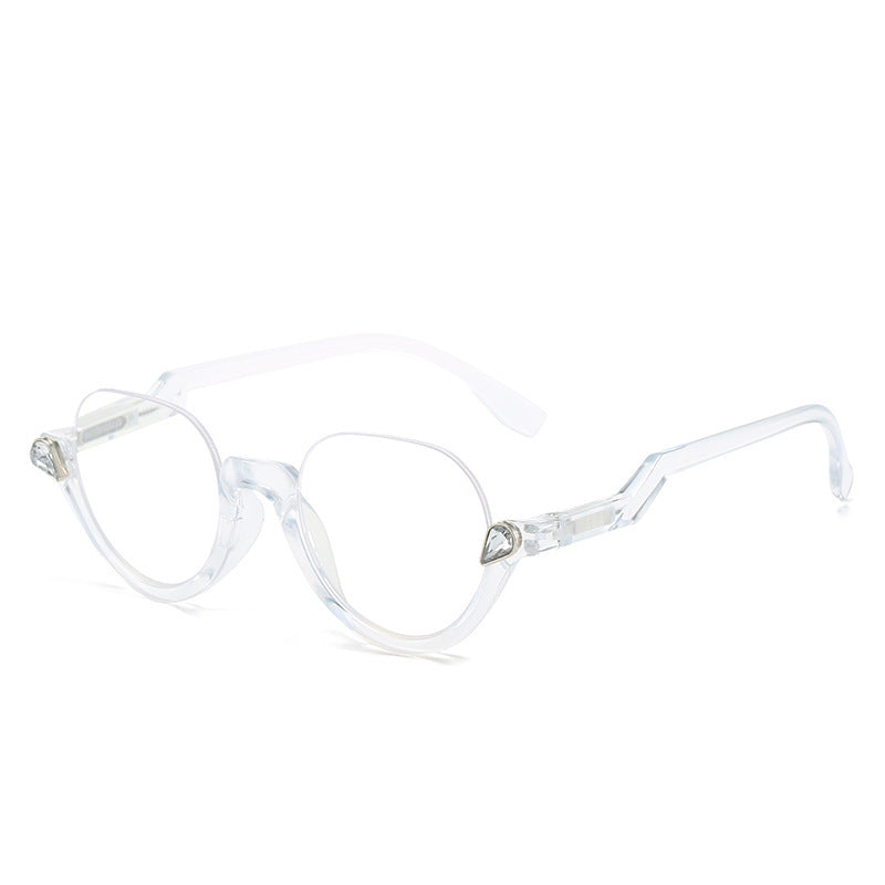 Mousvibe 1219 | Half-rimmed reading glasses with spring temples and rhinestones