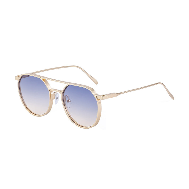 Mousvibe 1094 | Vintage oval-frame double-bridge sunglasses