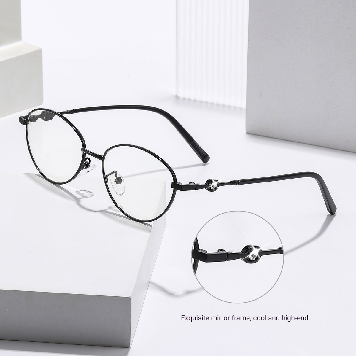Mousvibe 1436 | Ultra-Light, Stylish Reading Glasses with Metal Frames