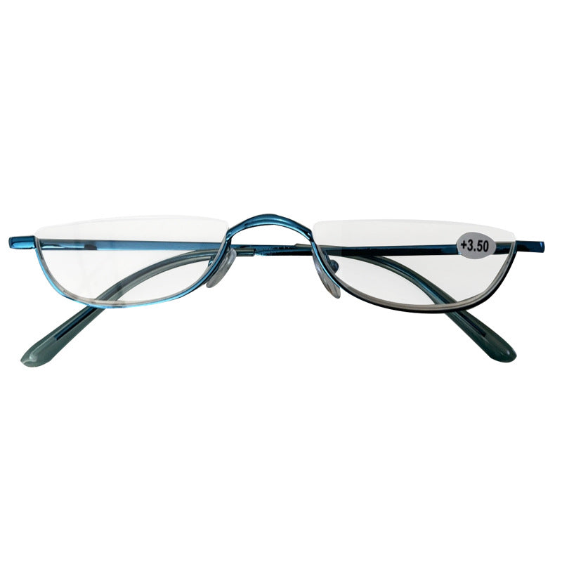 Mousvibe 1346 | Foldable Semi-Round Metal-Frame Reading Glasses
