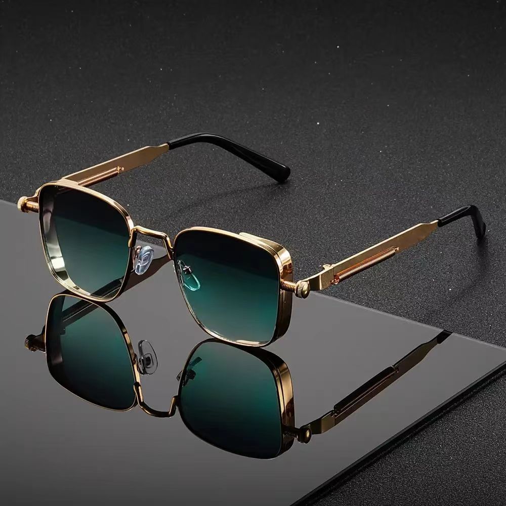 Mousvibe 1404 | Vintage Square Steampunk Metal Sunglasses