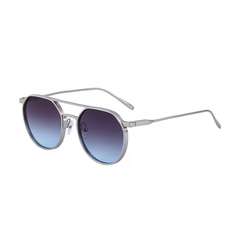 Mousvibe 1094 | Vintage oval-frame double-bridge sunglasses