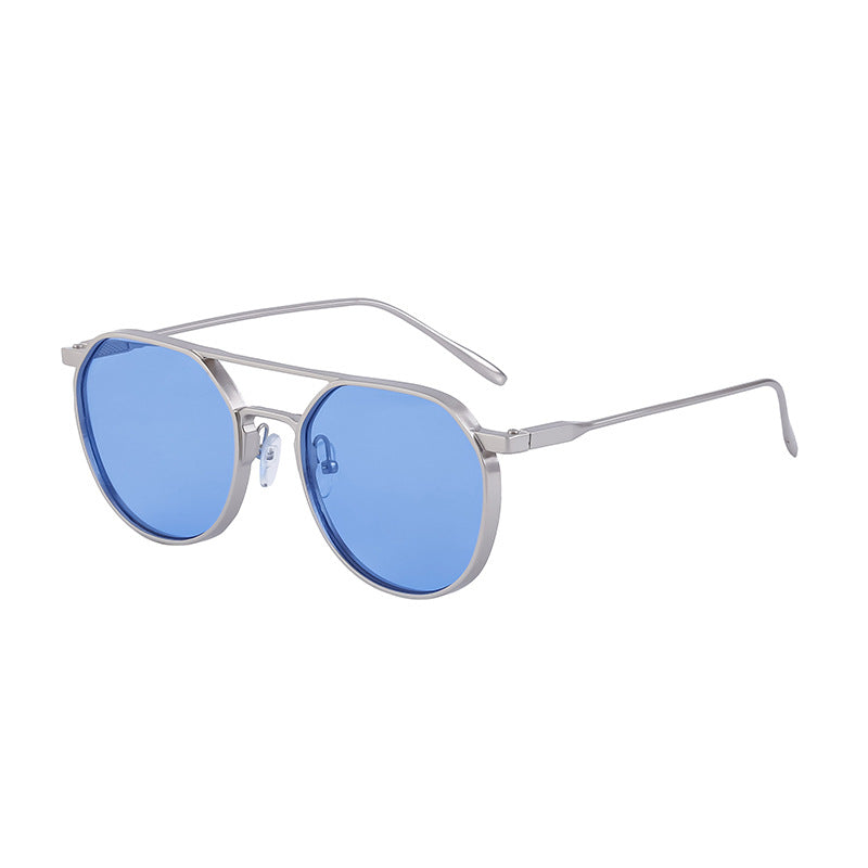 Mousvibe 1094 | Vintage oval-frame double-bridge sunglasses