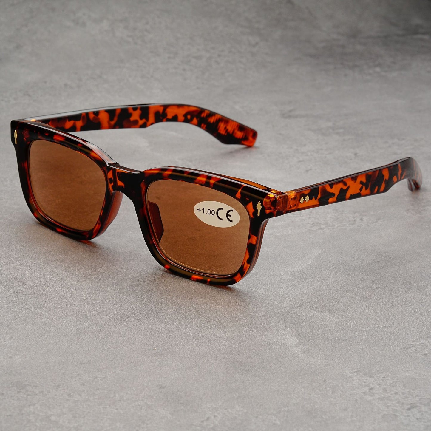 Mousvibe 1132 | Stylish tea tortoiseshell square-frame reading glasses