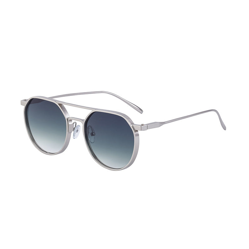 Mousvibe 1094 | Vintage oval-frame double-bridge sunglasses