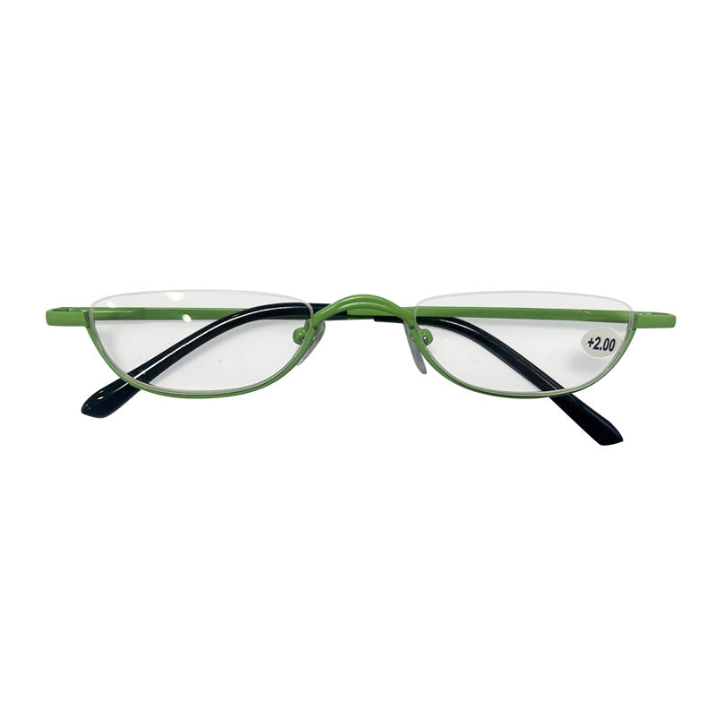 Mousvibe 1346 | Foldable Semi-Round Metal-Frame Reading Glasses