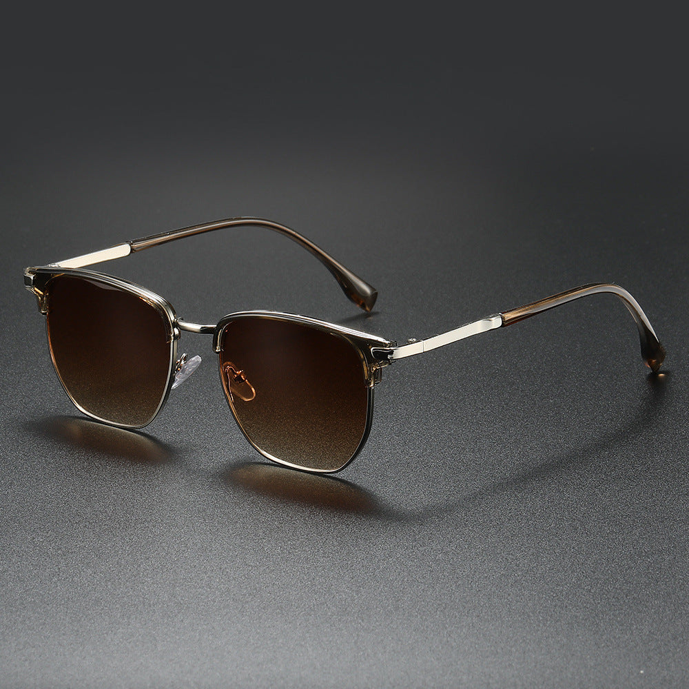 Mousvibe 1442 | Metal Half-Rim Sunglasses Retro Sunglasses