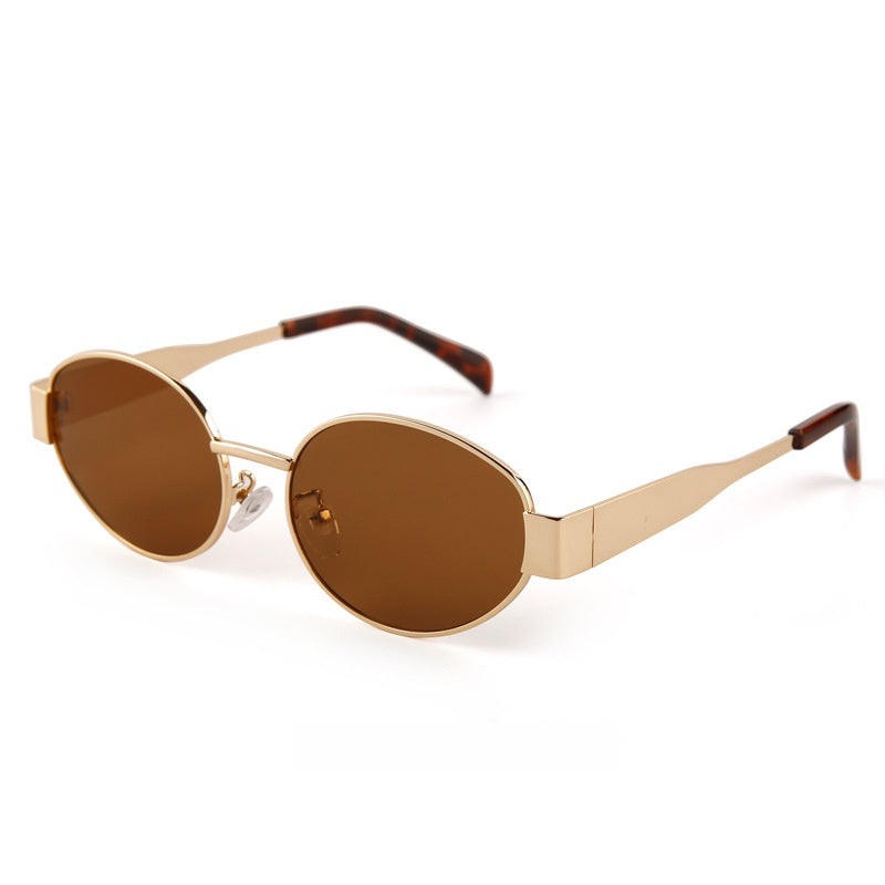 Mousvibe 1387 | Retro Oval Metal Sunglasses
