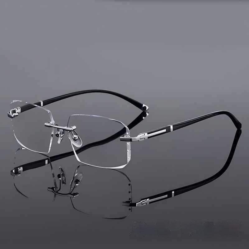 Mousvibe 1239 | Retro-style, artistic frameless diamond-cut reading glasses