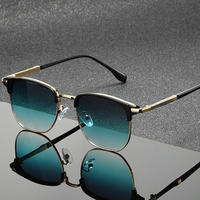 Mousvibe 1442 | Metal Half-Rim Sunglasses Retro Sunglasses